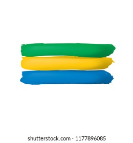 Gabon flag, vector illustration on a white background.