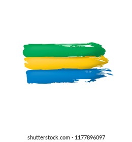 Gabon flag, vector illustration on a white background.