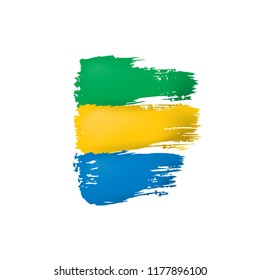 Gabon flag, vector illustration on a white background.