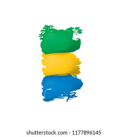 Gabon flag, vector illustration on a white background.
