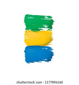 Gabon flag, vector illustration on a white background.