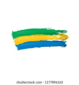 Gabon flag, vector illustration on a white background.