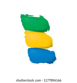 Gabon flag, vector illustration on a white background.