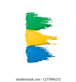 Gabon flag, vector illustration on a white background.