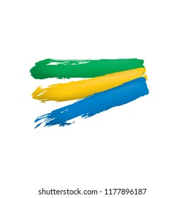 Gabon flag, vector illustration on a white background.