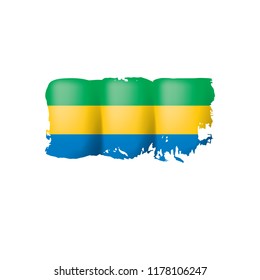 Gabon flag, vector illustration on a white background
