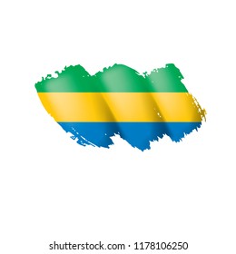 Gabon flag, vector illustration on a white background