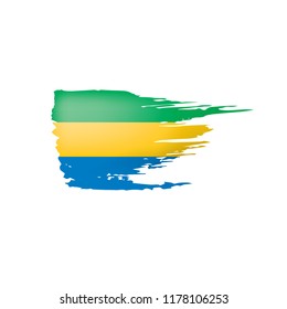 Gabon flag, vector illustration on a white background