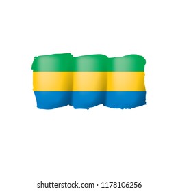 Gabon flag, vector illustration on a white background