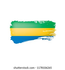 Gabon flag, vector illustration on a white background