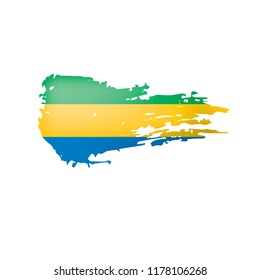 Gabon flag, vector illustration on a white background