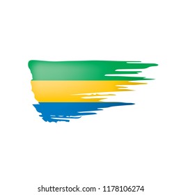 Gabon flag, vector illustration on a white background