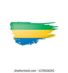 Gabon flag, vector illustration on a white background