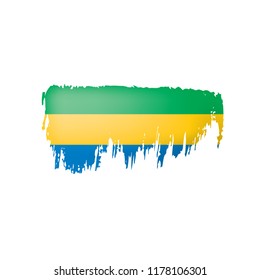 Gabon flag, vector illustration on a white background