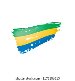 Gabon flag, vector illustration on a white background