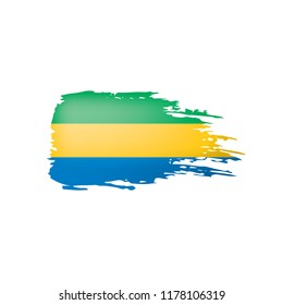 Gabon flag, vector illustration on a white background