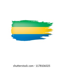 Gabon flag, vector illustration on a white background