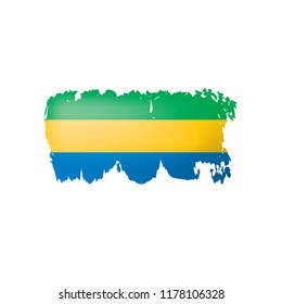 Gabon flag, vector illustration on a white background
