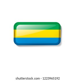 Gabon flag, vector illustration on a white background.