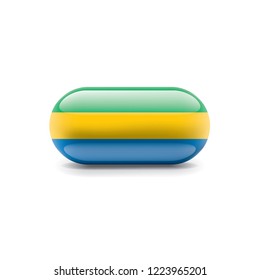 Gabon flag, vector illustration on a white background.