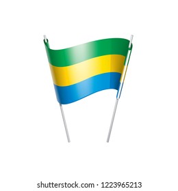 Gabon flag, vector illustration on a white background.