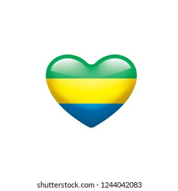 Gabon flag, vector illustration on a white background.