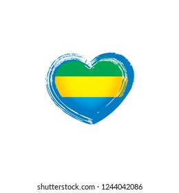 Gabon flag, vector illustration on a white background.