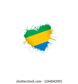 Gabon flag, vector illustration on a white background.