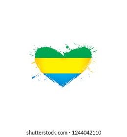 Gabon flag, vector illustration on a white background.