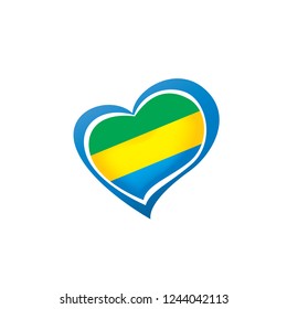 Gabon flag, vector illustration on a white background.