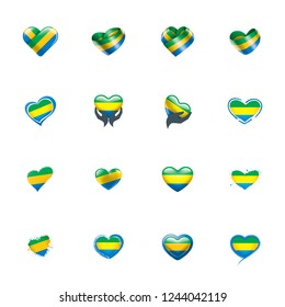 Gabon flag, vector illustration on a white background.