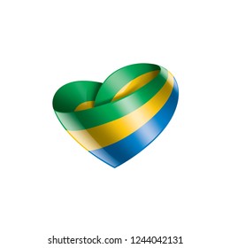 Gabon flag, vector illustration on a white background.