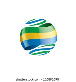 Gabon flag, vector illustration on a white background.
