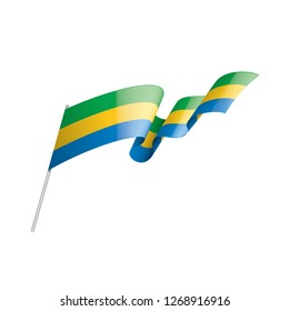 Gabon flag, vector illustration on a white background.
