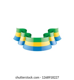 Gabon flag, vector illustration on a white background.