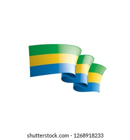 Gabon flag, vector illustration on a white background.