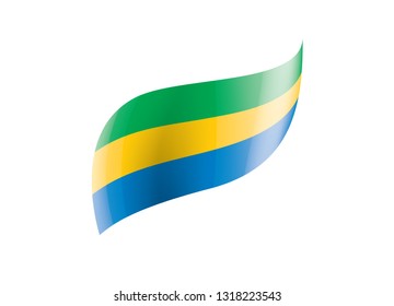 Gabon flag, vector illustration on a white background.