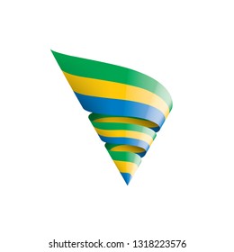 Gabon flag, vector illustration on a white background.
