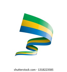 Gabon flag, vector illustration on a white background.