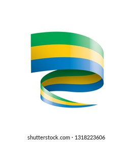 Gabon flag, vector illustration on a white background.