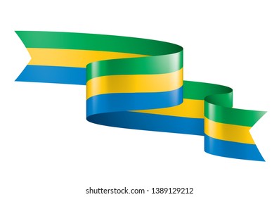 Gabon flag, vector illustration on a white background.