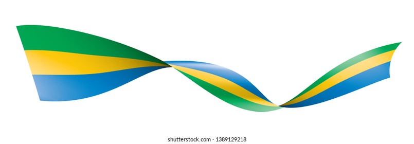 Gabon flag, vector illustration on a white background.