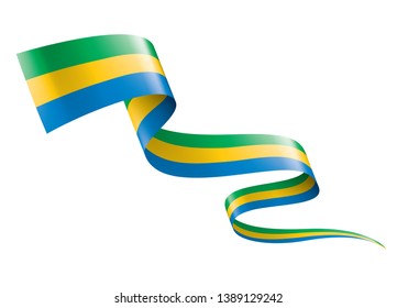 Gabon flag, vector illustration on a white background.