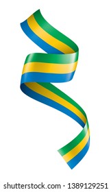 Gabon flag, vector illustration on a white background.