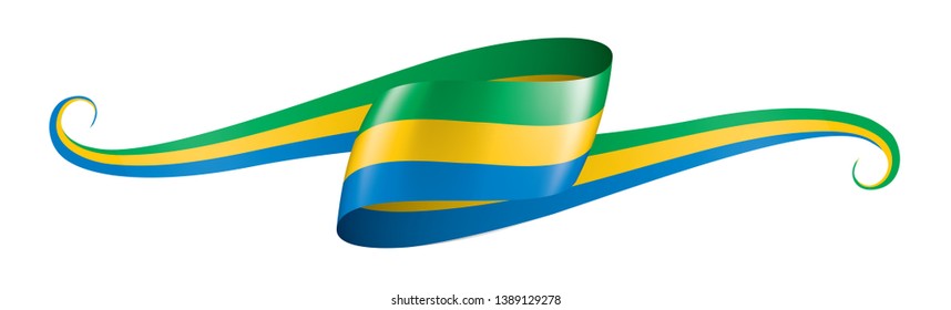 Gabon flag, vector illustration on a white background.