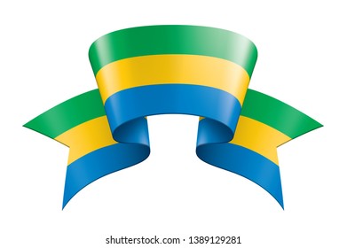 Gabon flag, vector illustration on a white background.