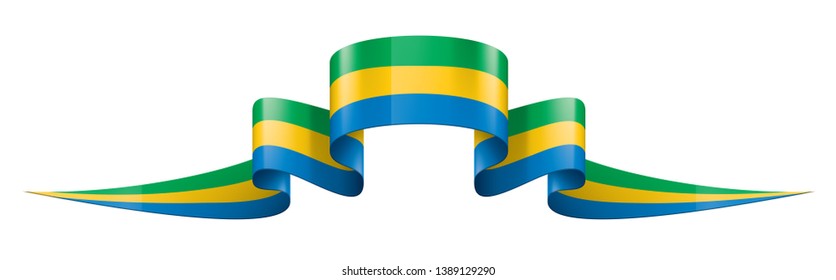 Gabon flag, vector illustration on a white background.