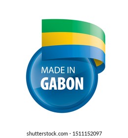 Gabon flag, vector illustration on a white background.