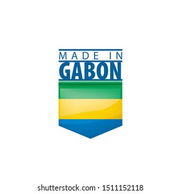 Gabon flag, vector illustration on a white background.