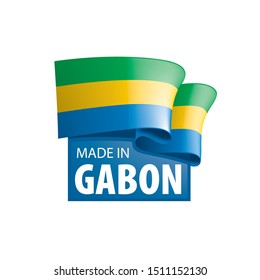 Gabon flag, vector illustration on a white background.